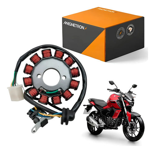 Magneto Estator com Bobina de Pulso Magnetron Yamaha Factor 125 Crosser Factor Fazer 150