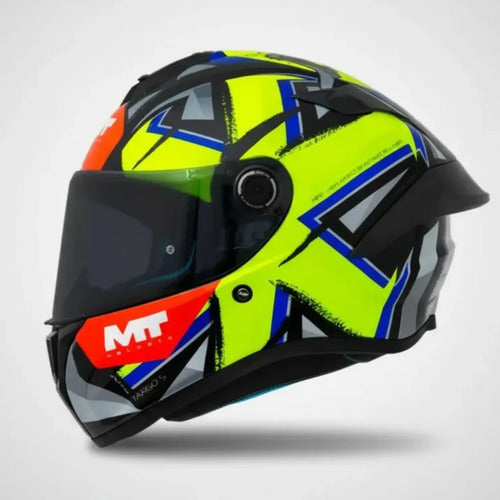 Capacete MT Helmets Targo S Rafael Paschoalin Verde Limão Brilhante Tamanho 58/M