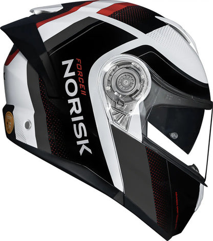 Capacete Escamoteável Norisk Force II Kore com Óculos Solar Interno Prata Brilhante