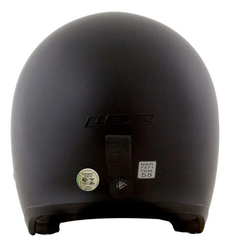 Capacete Aberto LS2 OF599 Spitfire Solid com Óculos Solar Interno Preto Fosco
