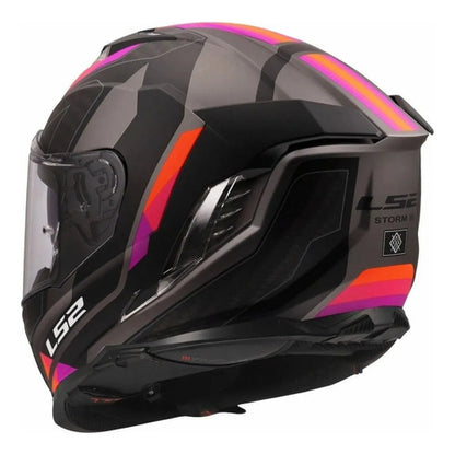 Capacete LS2 FF818 Storm III Sporty com Óculos Solar Interno Cinza Roxo Fosco