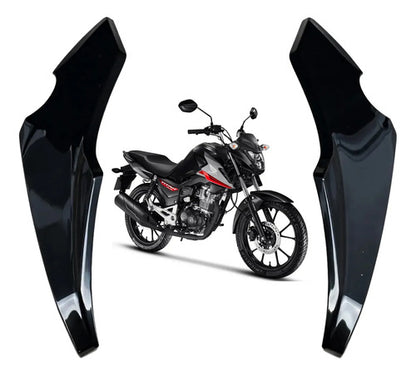 Par de Carenagens Laterais do Farol Paramotos Honda Cg 160 Titan 2025 em diante Preto Metálico