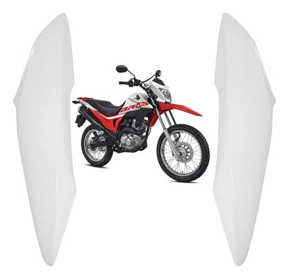 Par de Aletas Abas do Tanque Paramotos Honda Bros 160 2015 a 2021 Branco
