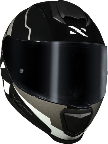 Capacete Norisk Razor Full Preto Branco Brilhante