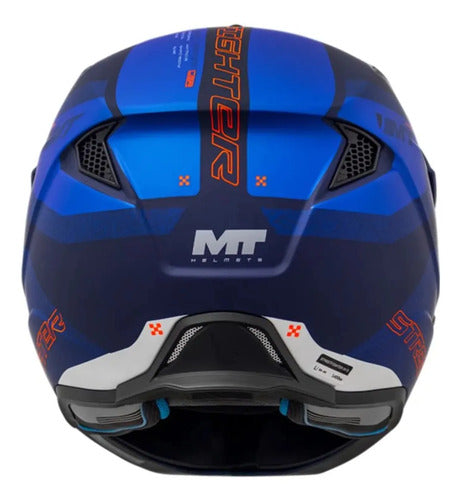 Capacete MT Helmets Streetfighter SV Totem com Óculos Solar Interno Azul Fosco Tamanho 58