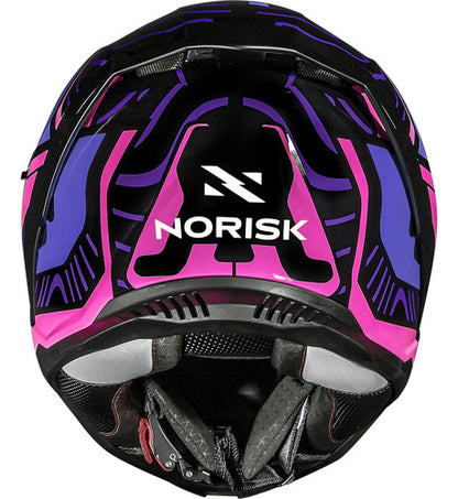 Capacete Norisk Strada II Fusion com Óculos Solar Interno Roxo Rosa Preto Brilhante