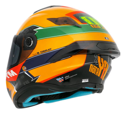 Capacete MT Helmets Targo S Diogo23 Tribute Amarelo Verde Brilhante