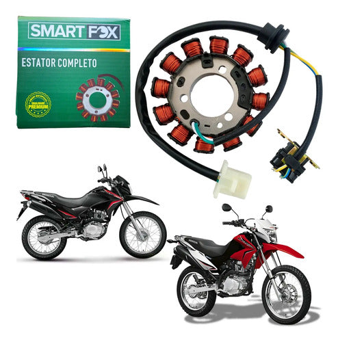 Magneto Estator com Bobina de Pulso Smartfox Honda Bros 150 2009 a 2014