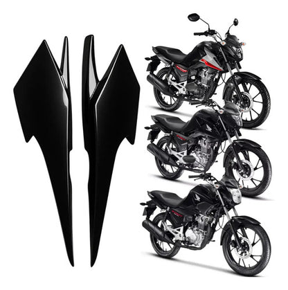 Par de Rabetas Laterais Paramotos Honda Cg 160 Titan Fan Start 2025 em diante Preto Liso