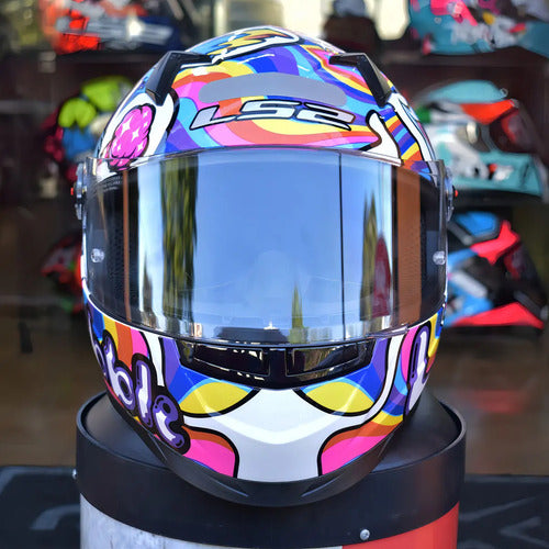 Capacete LS2 FF358 Bubble Branco Rosa Brilhante Tamanho 56/S