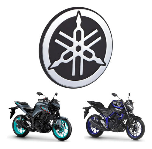 Adesivo Emblema Diapasão do Tanque Yamaha Mt-03 Yzf-R3 2022 em diante Preto
