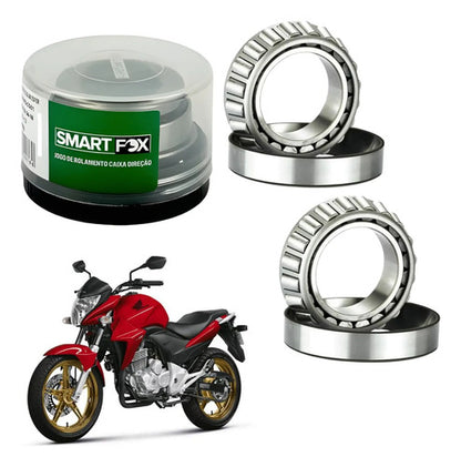 Caixa de Direção com Rolamentos Cônicos Smartfox Honda Cbx 250 Twister Cb 500 Cb 300r Cb 600f Hornet