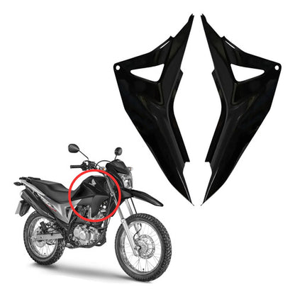 Par de Guias de Ar Abas do Tanque Paramotos Honda Bros 160 2015 a 2021 Preto Brilhante