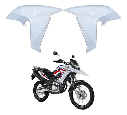 Par de Aletas Abas do Tanque Paramotos Honda Xre 300 2016 a 2018 Branco