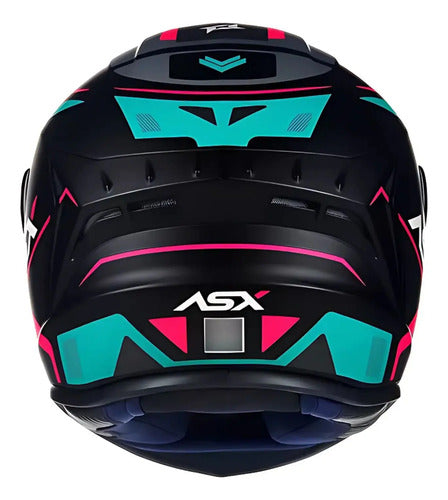 Capacete ASX Draken Wind Preto Azul Rosa Fosco