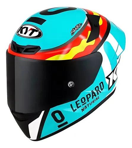 Capacete KYT TT-Course Jaume Masia Leopard Espanha Azul Brilhante