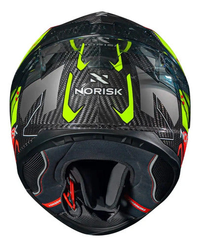 Capacete Norisk Carbon R Rider com 2 Viseiras e Spoiler Laranja Amarelo