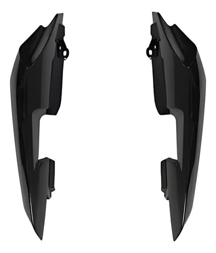Par de Rabetas Laterais Paramotos Yamaha Factor 150 2016 a 2024 Preto Metálico
