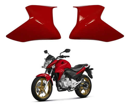 Par de Guias de Ar Abas do Tanque Paramotos Honda Cb 300r 2009 em diante Vermelho