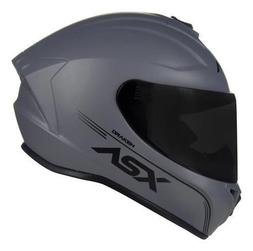 Capacete ASX Draken Solid Cinza Fosco
