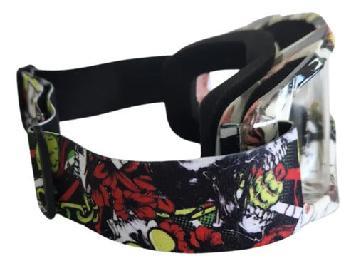 Óculos Proteção Jetski Snowboard Paintball Corrida Branco Cristal