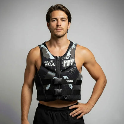 Colete Salva Vidas Flutuante Jet Ski Neoprene Homologado Preto