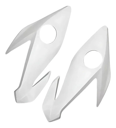 Par de Bananinhas Carenagens Laterais do Farol Paramotos Honda Cg 160 Titan 2022 a 2024 Branco
