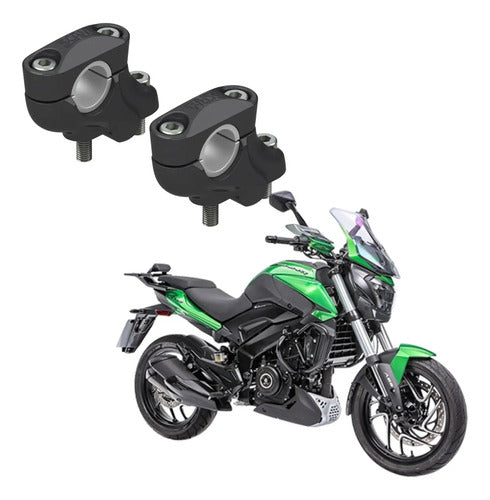 Riser Fixo Adaptador de Guidão Scam Bajaj Dominar 400 2023 em diante Preto Fosco