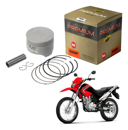 Kit Pistão com Anéis KMP Premium Honda Bros 150 2003 a 2005 1,00 mm