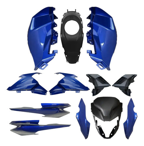 Kit Carenagem Completo Paramotos Honda Cg 160 Fan 2025 em diante Azul Perolizado