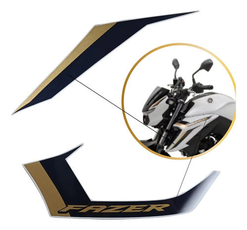 Adesivo da Tomada de Ar Esquerda Yamaha Fazer Fz25 250 2025 Branco