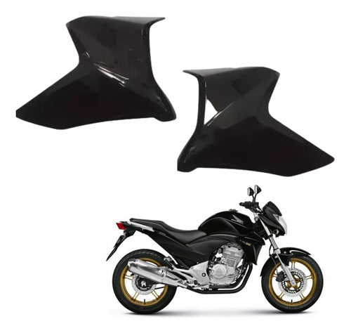 Par de Guias de Ar Abas do Tanque Sem Pintura Paramotos Honda Cb 300r 2013 a 2015 Preto