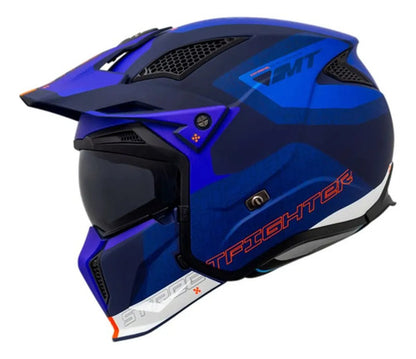 Capacete MT Helmets Streetfighter SV Totem com Óculos Solar Interno Azul Fosco Tamanho 58