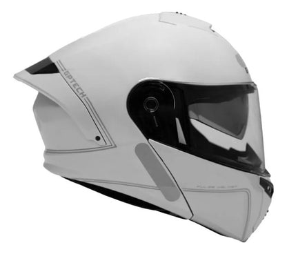 Capacete Escamoteável GP Tech A128 SV Pulse Solid com Óculos Solar Branco Brilhante Tamanho 60