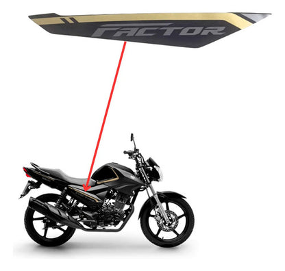 Adesivo da Tampa Lateral Direita Yamaha Factor 150 2024 Preto Dourado