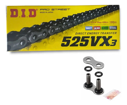 Kit Relação DID Premium com Retentor Suzuki Gsx-R750 2006 em diante 525VX3 116L 45/17T