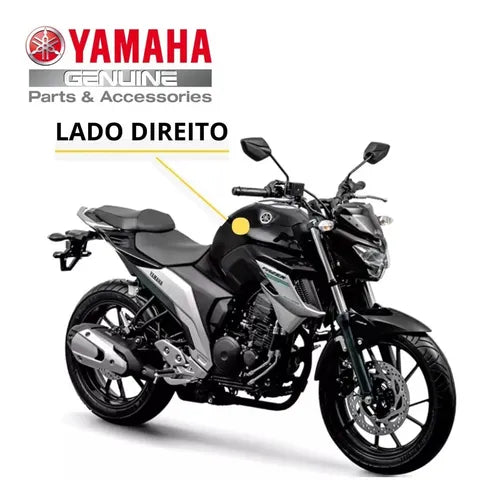Capa do Tanque Direita Yamaha Fazer Fz25 250 2018 a 2024 Preto Brilhante