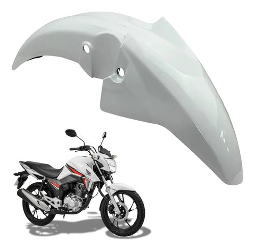 Paralama Dianteiro sem Suporte Paramotos Honda Cg 160 Titan 2016 a 2022 Branco Ross