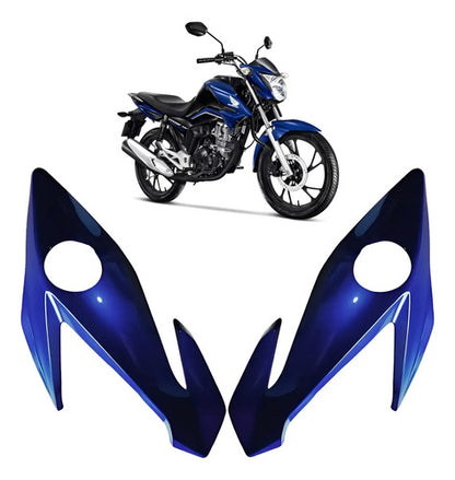 Bananinha Par de Carenagens Laterais do Farol Paramotos Honda Cg 160 Titan 2022 a 2024 Azul