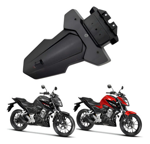 Paralama Traseiro Suporte de Placa Paramotos Honda Cb 300f Twister 2023 a 2025 Preto