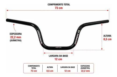 Guidão Monaco Yamaha Mt-03 2016 a 2026 Preto Brilhante