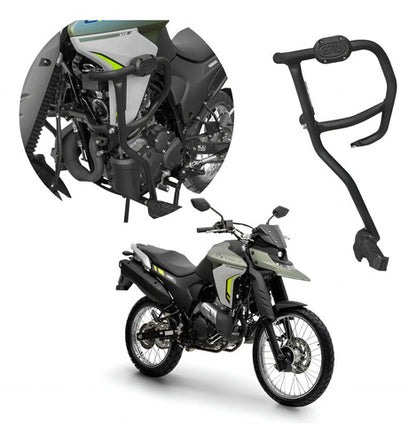 Protetor de Motor com Pedaleira Scam Yamaha Lander 250 2025 em diante Preto Fosco