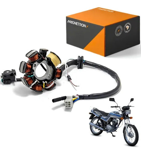 Magneto Estator com Bobina de Pulso Magnetron Honda Cg 125 Titan Today 1992 a 2000