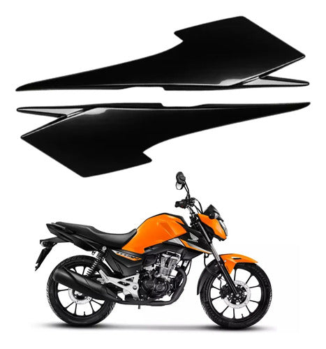 Par de Rabetas Laterais Paramotos Honda Cg 160 Titan 2025 em diante Preto
