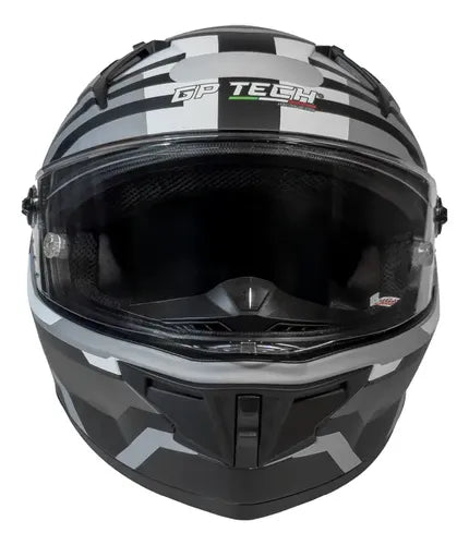 Capacete GP Tech Pilot Blade Branco Cinza Fosco