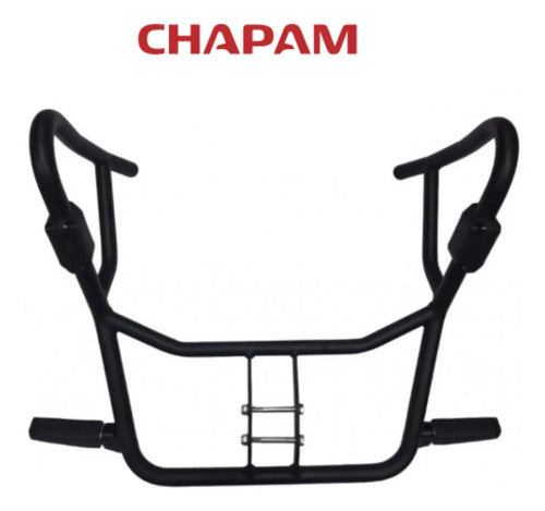 Protetor de Motor com Pedaleira Chapam Honda Bros 160 2025 em diante Preto Fosco