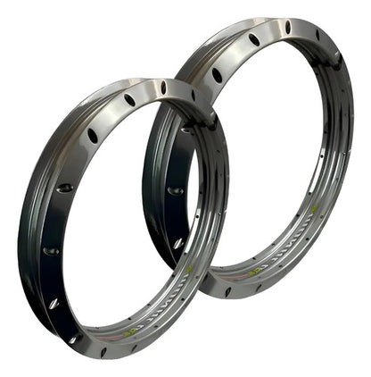Par de Aros de Roda GS Monaco Yamaha Crosser 150 1.85x19 e 2.15x17 Prata Cromado