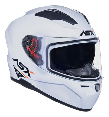 Capacete ASX City SV Solid com Óculos Solar Interno Branco Vermelho Preto Brilhante