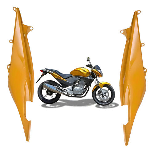 Par de Rabetas Laterais Paramotos Honda Cb 300r 2009 a 2011 Amarelo Perolizado