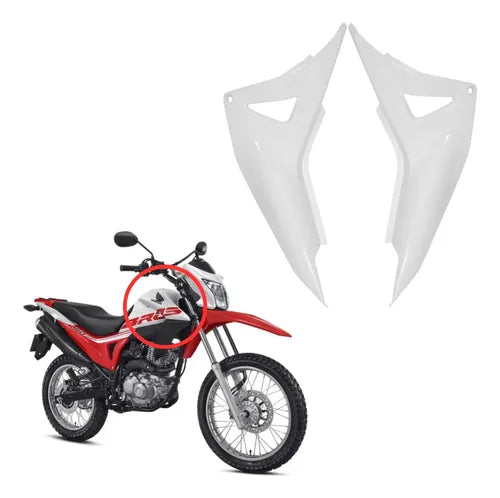 Par de Guias de Ar Abas do Tanque Paramotos Honda Bros 160 2015 a 2021 Branco